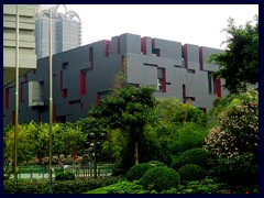 Guangdong Provincial Museum's new building in ZNT opened in 2010. The building with its significant black and red patterns was designed by Rocco Design Architects.